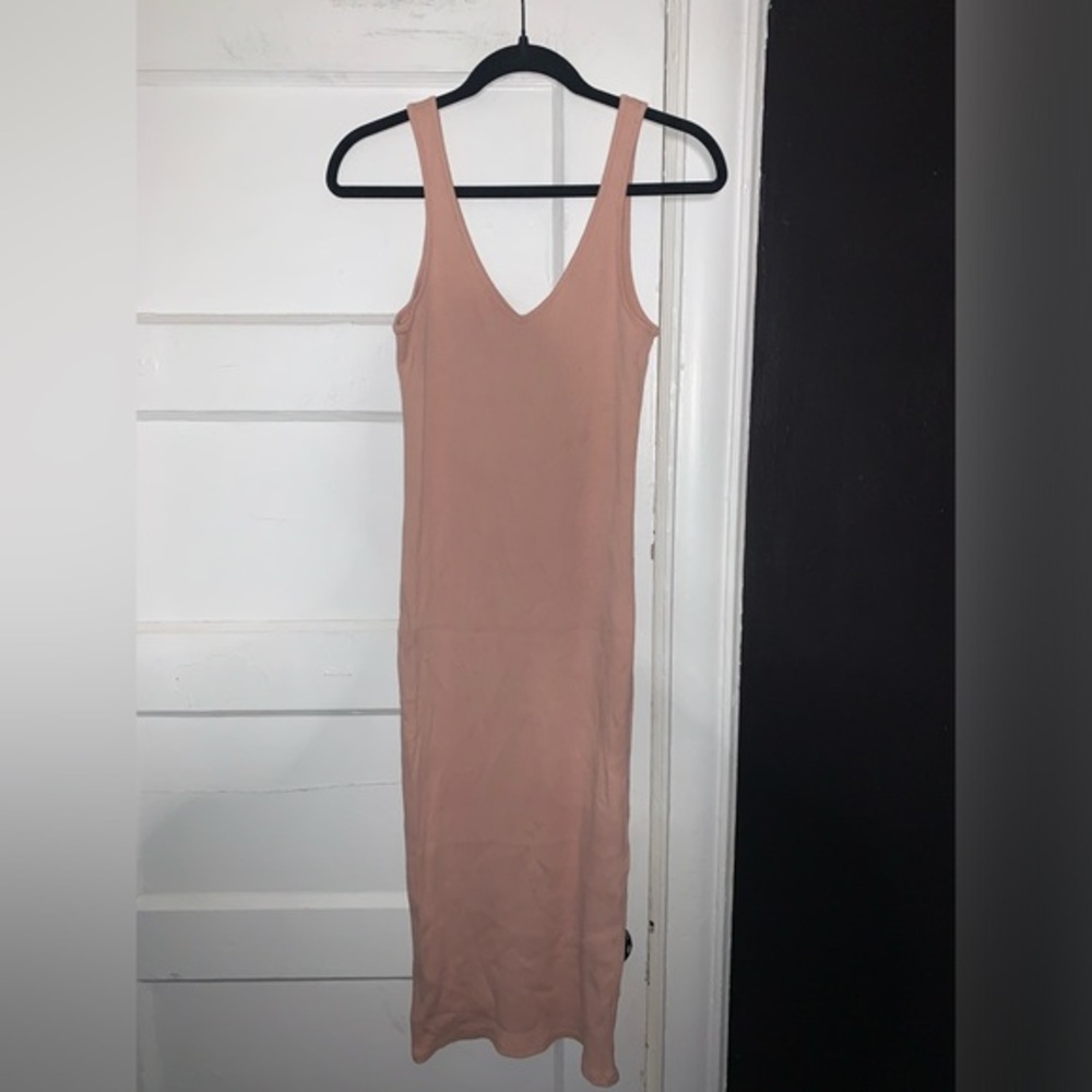 Forever 21 light pink ribbed knit tank body‎ con dress size small
